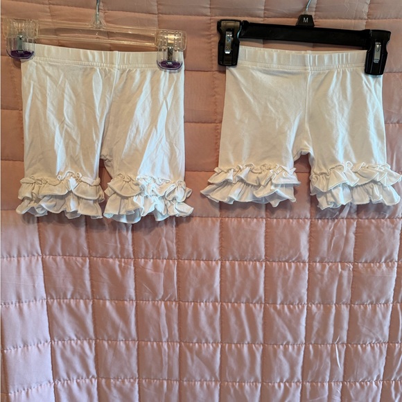 White Ruffle Hem Shorts - Picture 2 of 4
